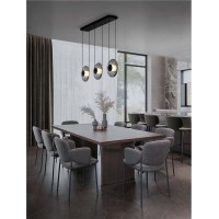 9416945 Висечка светилка SKIA димабилна LED 24W црн метал и димено сиво стакло Nova Luce